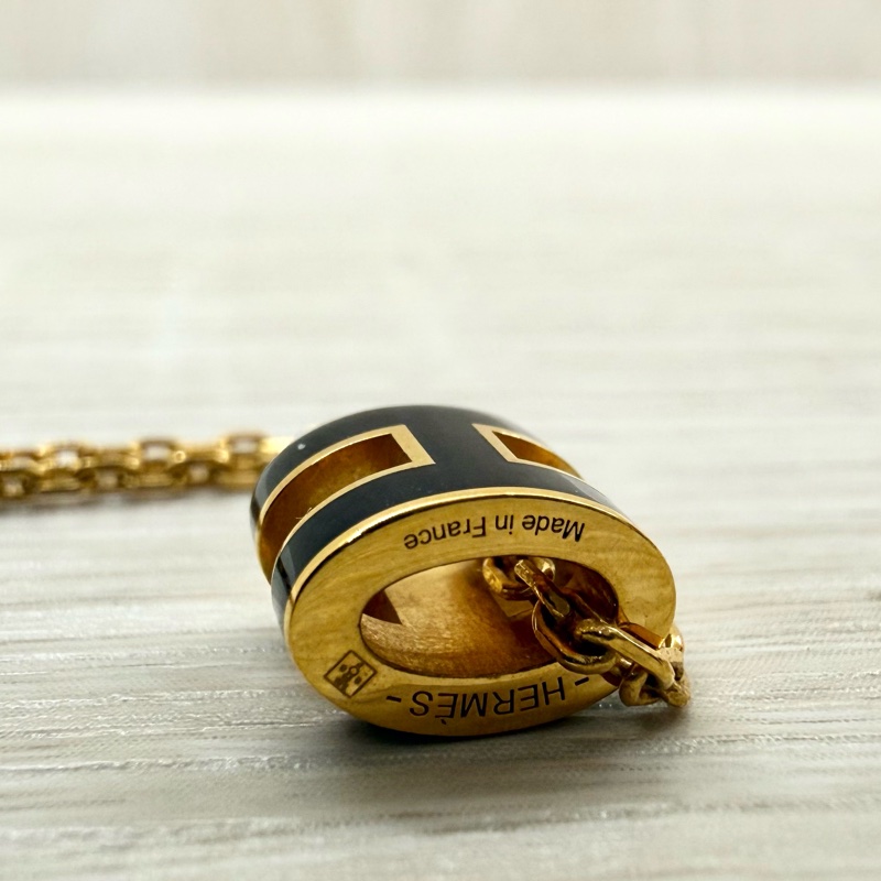 Hermes黑金mini popH項鍊-8