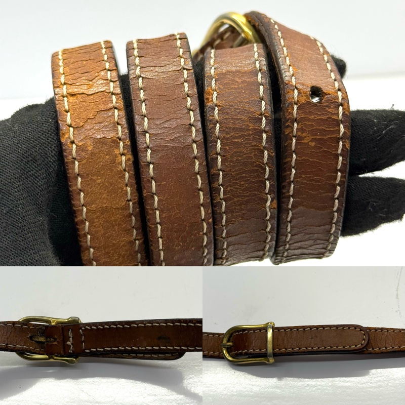 CELINE 賽琳 棕色PVC帆布斜背包 MACADAM VINTAGE-5