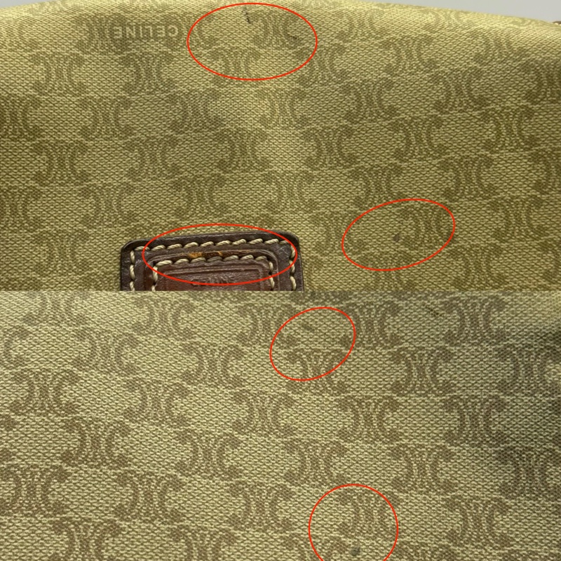 CELINE 賽琳 棕色PVC帆布斜背包 MACADAM VINTAGE-8