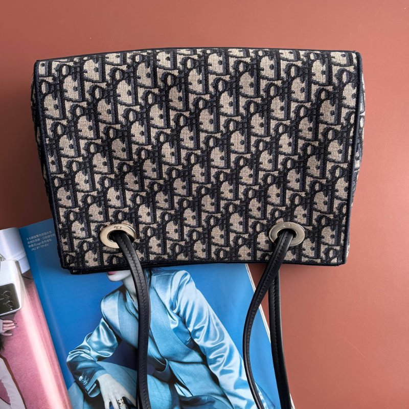::Christian Dior:: 藍色 Dior Oblique 緹花小型手提包 肩背包 托特包 TOTE BAG-2