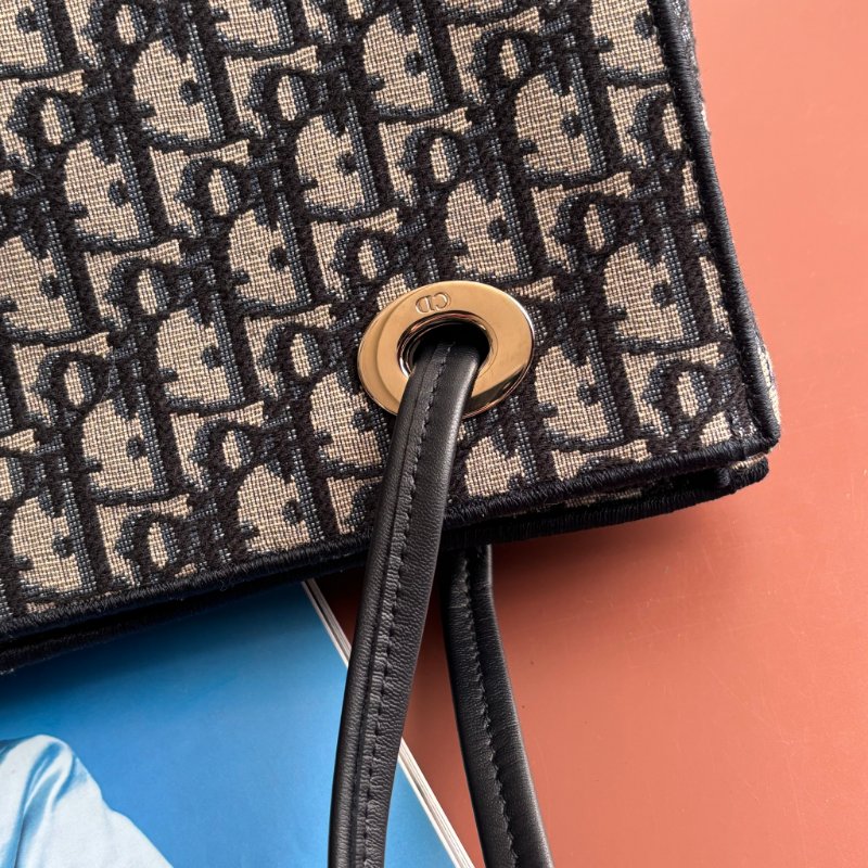 ::Christian Dior:: 藍色 Dior Oblique 緹花小型手提包 肩背包 托特包 TOTE BAG-5