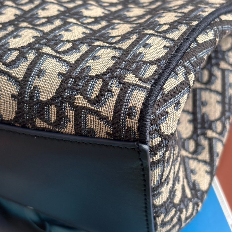 ::Christian Dior:: 藍色 Dior Oblique 緹花小型手提包 肩背包 托特包 TOTE BAG-12