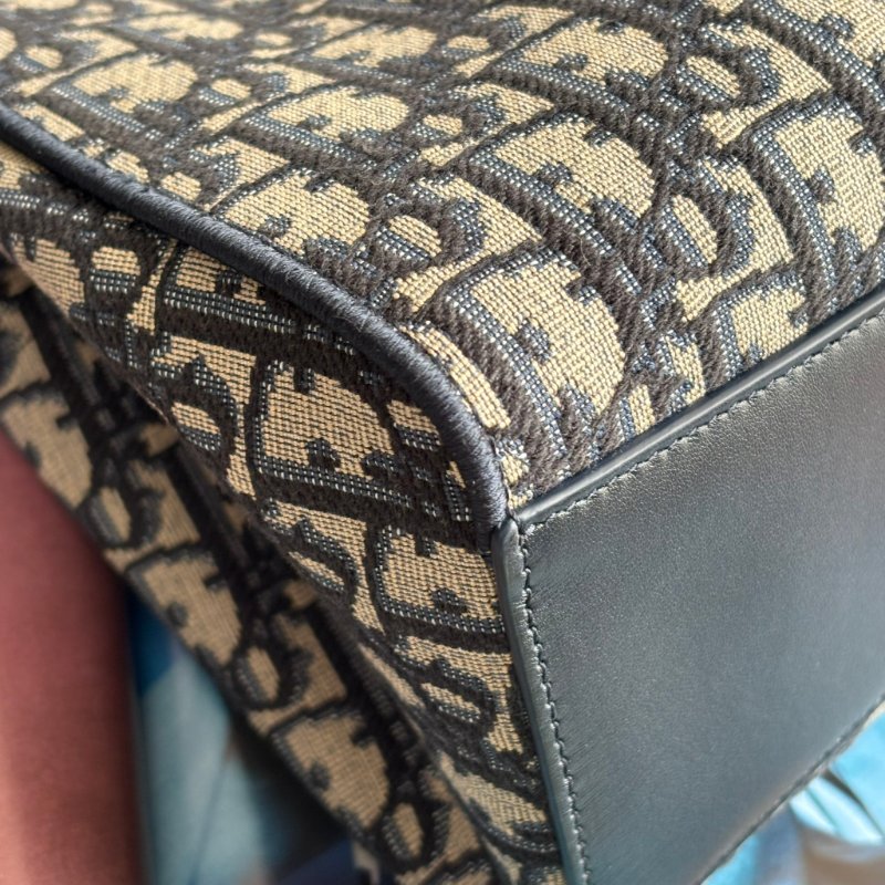 ::Christian Dior:: 藍色 Dior Oblique 緹花小型手提包 肩背包 托特包 TOTE BAG-13