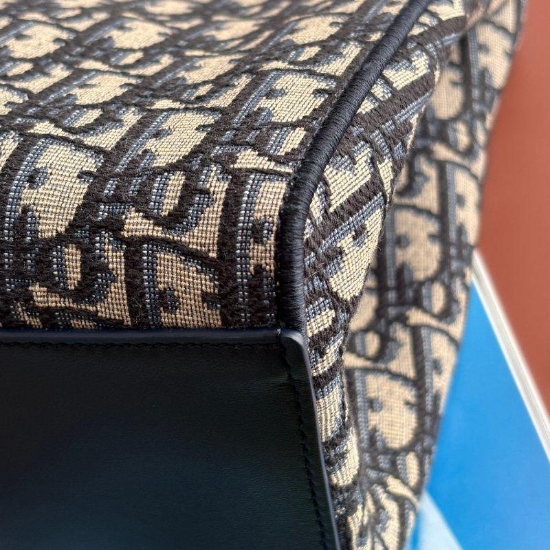 ::Christian Dior:: 藍色 Dior Oblique 緹花小型手提包 肩背包 托特包 TOTE BAG-14