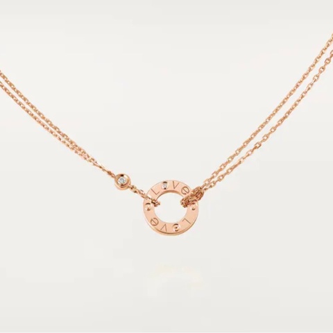 Cartier 玫瑰金LOVE吊墜，2顆鑽石0.03克拉 B7224509