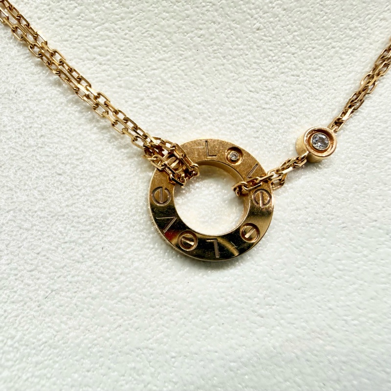 Cartier 玫瑰金LOVE吊墜，2顆鑽石0.03克拉 B7224509-10