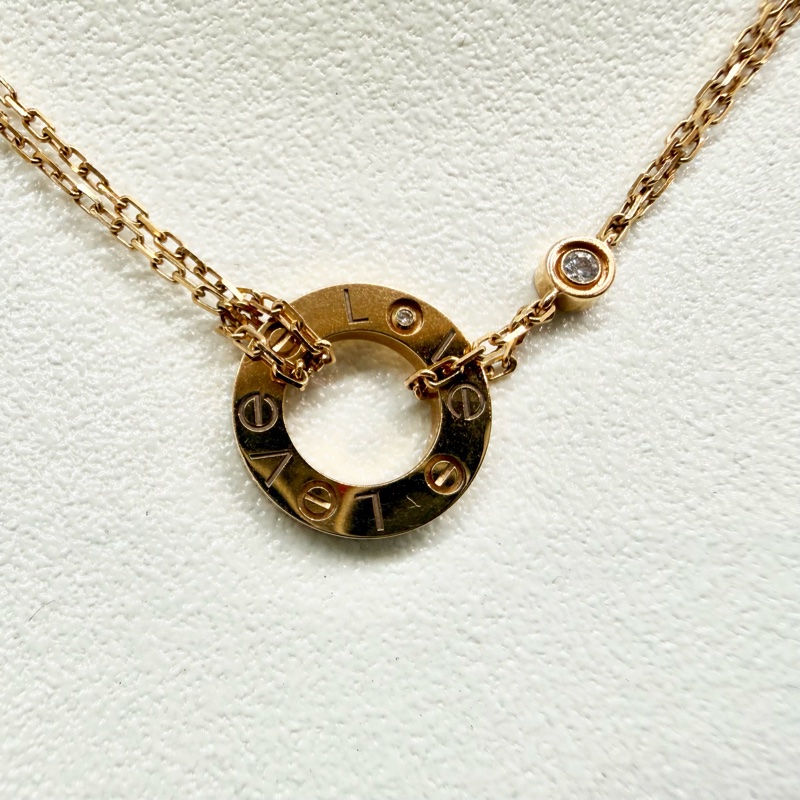 Cartier 玫瑰金LOVE吊墜，2顆鑽石0.03克拉 B7224509-11