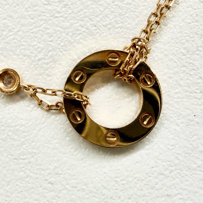 Cartier 玫瑰金LOVE吊墜，2顆鑽石0.03克拉 B7224509-13