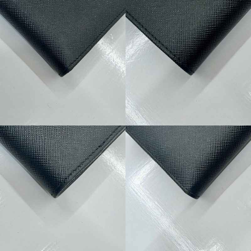 普拉達 PRADA  SAFFIANO COMPACT BIFOLD WALLET 1ML050 牛皮對摺短夾。-4