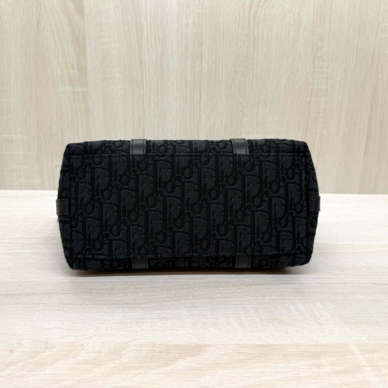 黑色 全新✨Dior Oblique 緹花和黑色粒面小牛皮Weekender 25 包-7