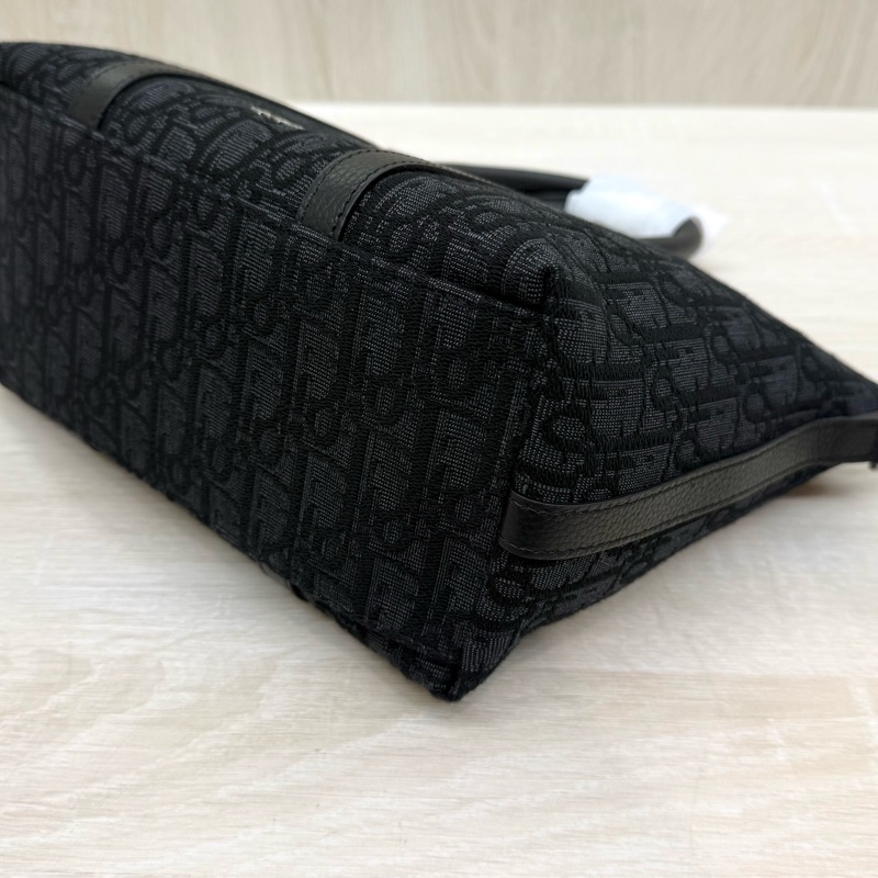 黑色 全新✨Dior Oblique 緹花和黑色粒面小牛皮Weekender 25 包-8