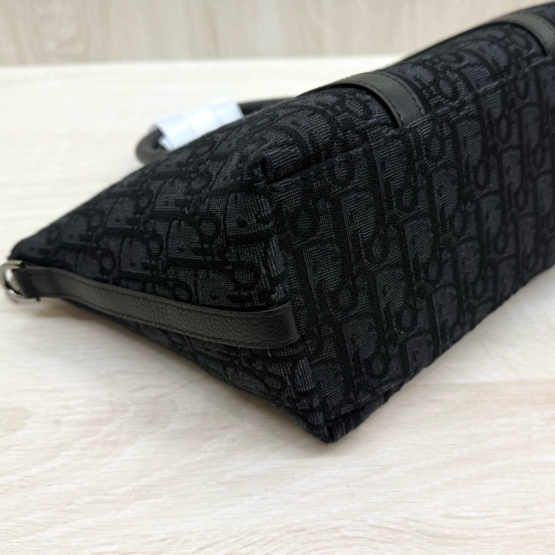 黑色 全新✨Dior Oblique 緹花和黑色粒面小牛皮Weekender 25 包-9