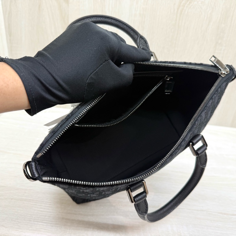 黑色 全新✨Dior Oblique 緹花和黑色粒面小牛皮Weekender 25 包-10