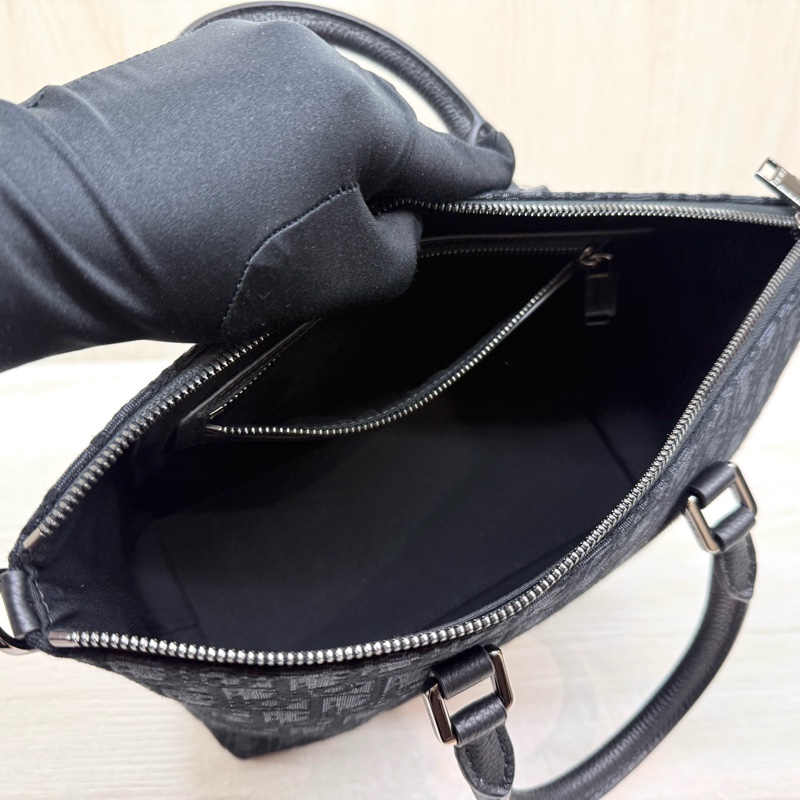 黑色 全新✨Dior Oblique 緹花和黑色粒面小牛皮Weekender 25 包-11