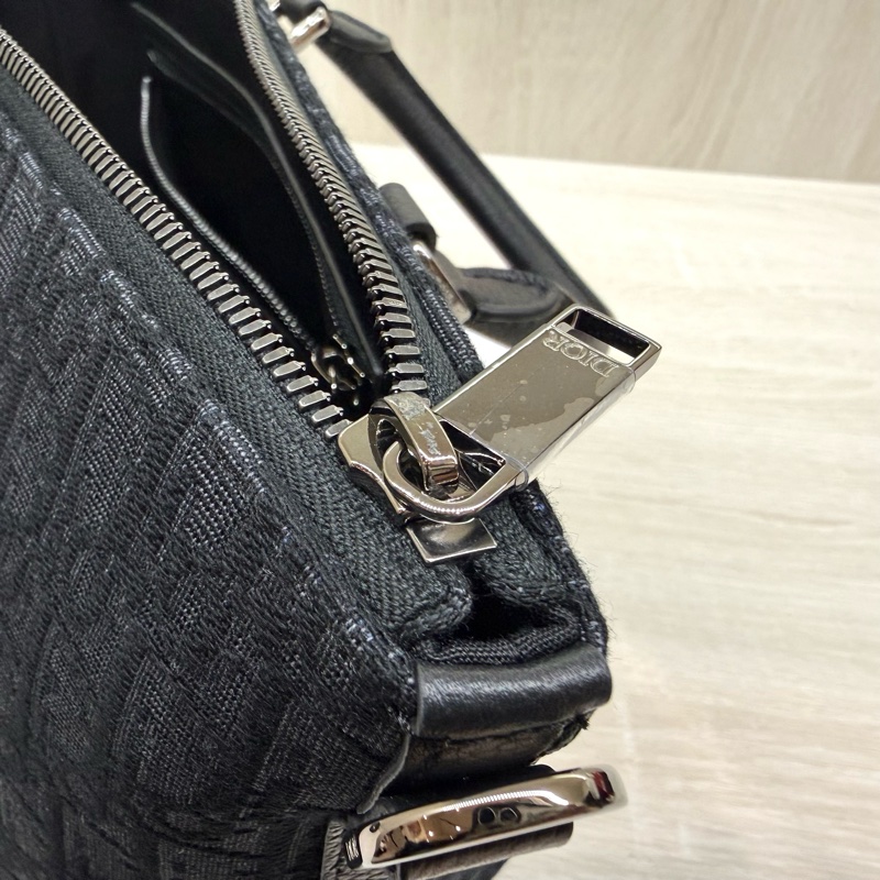 黑色 全新✨Dior Oblique 緹花和黑色粒面小牛皮Weekender 25 包-12