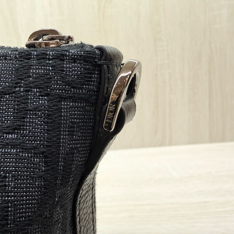 黑色 全新✨Dior Oblique 緹花和黑色粒面小牛皮Weekender 25 包-13