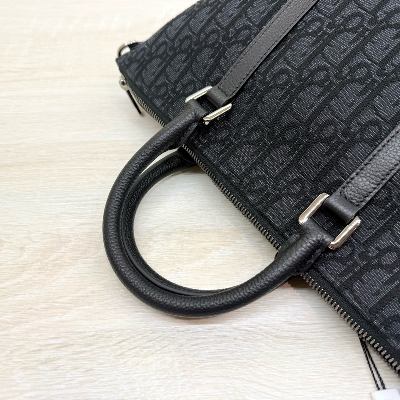 黑色 全新✨Dior Oblique 緹花和黑色粒面小牛皮Weekender 25 包-14