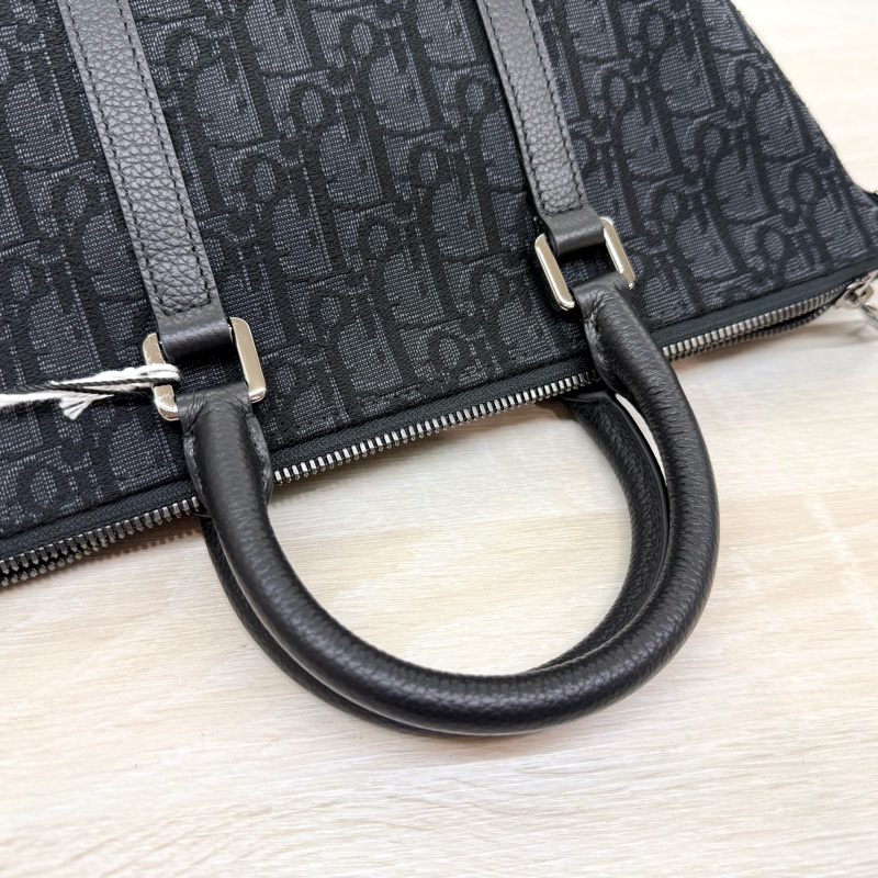 黑色 全新✨Dior Oblique 緹花和黑色粒面小牛皮Weekender 25 包-15