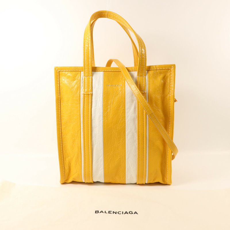 BALENCIAGA 牛皮皮革Bazar Shopper銀扣手挽肩背兩用袋-9