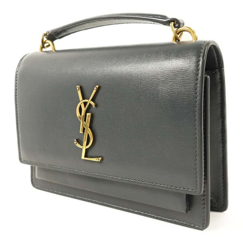 SAINT LAURENT 牛皮皮革Sunset金扣手挽肩背兩用袋-2