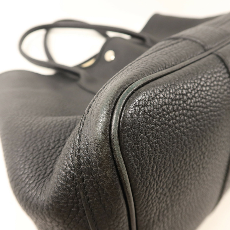 HERMES Negonda皮革GardenParty PM銀扣手挽袋-10