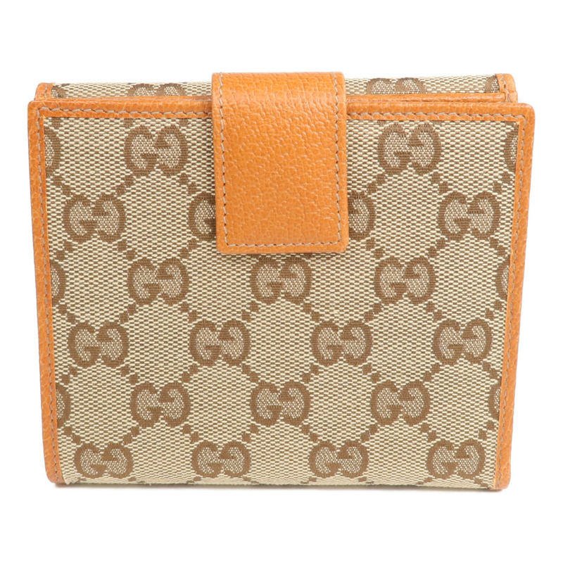 GUCCI 帆布/皮革Wallet金扣錢包-1