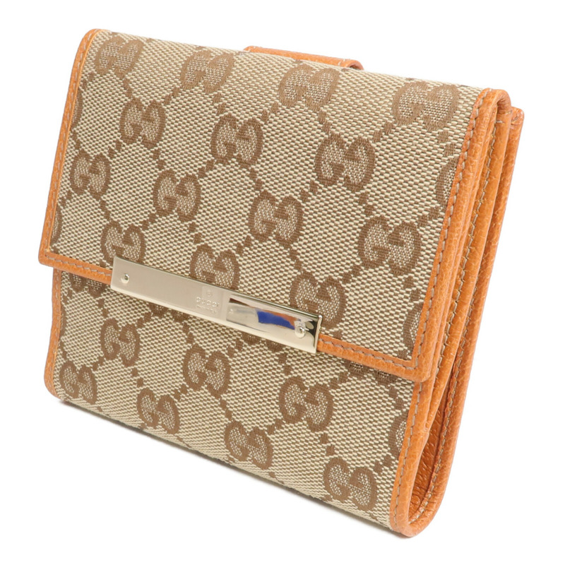 GUCCI 帆布/皮革Wallet金扣錢包-2