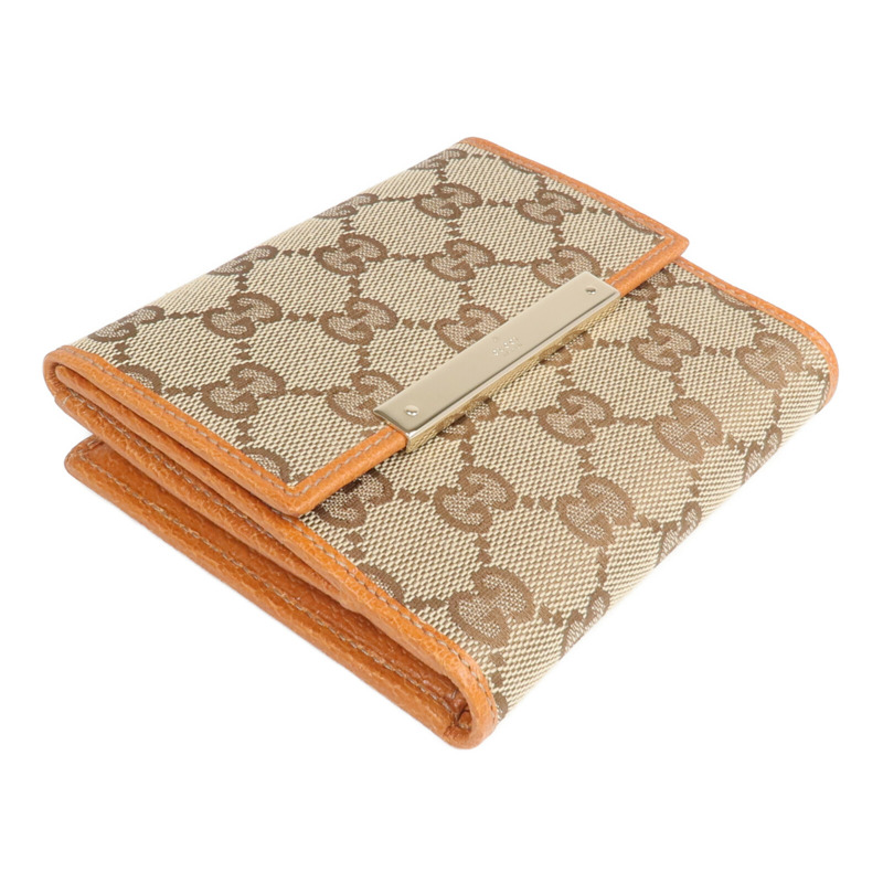 GUCCI 帆布/皮革Wallet金扣錢包-3