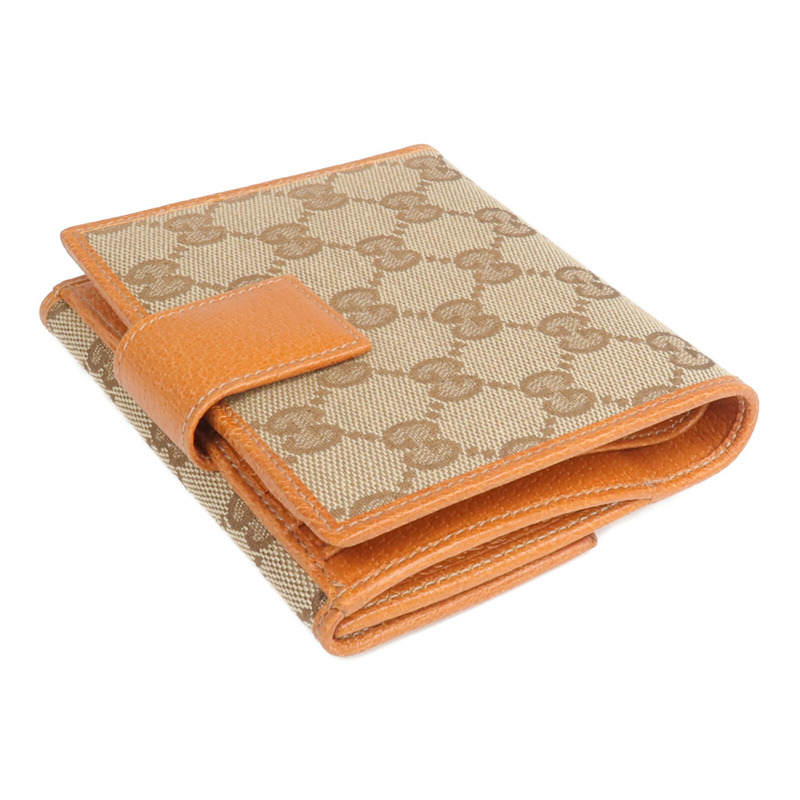 GUCCI 帆布/皮革Wallet金扣錢包-4