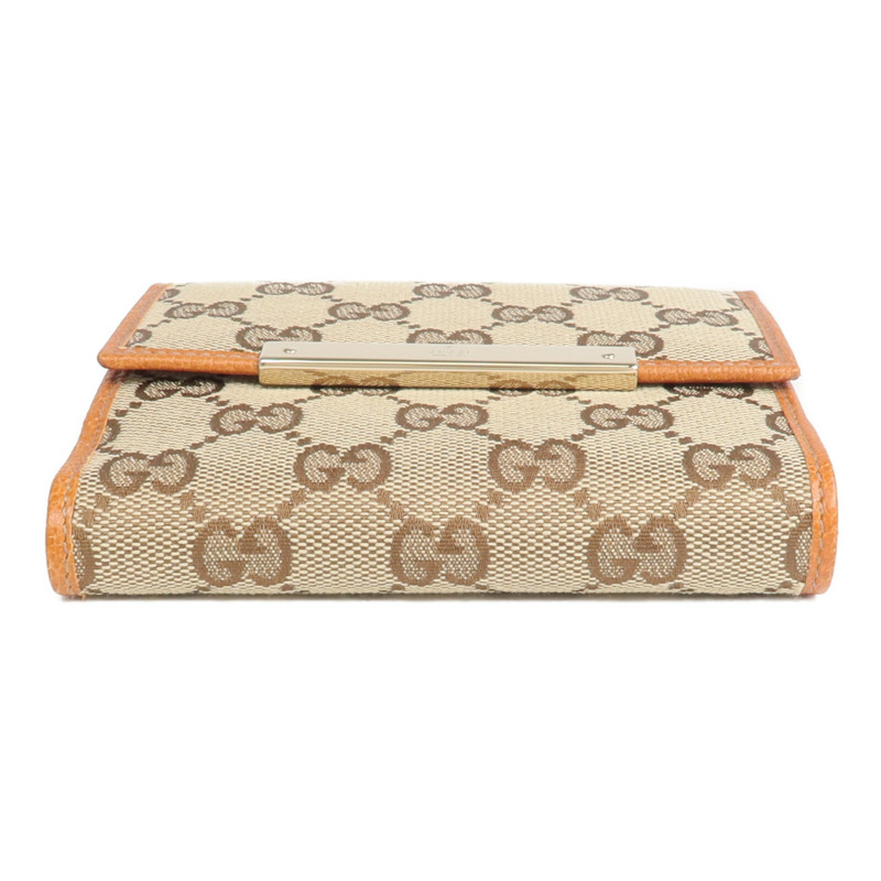 GUCCI 帆布/皮革Wallet金扣錢包-5