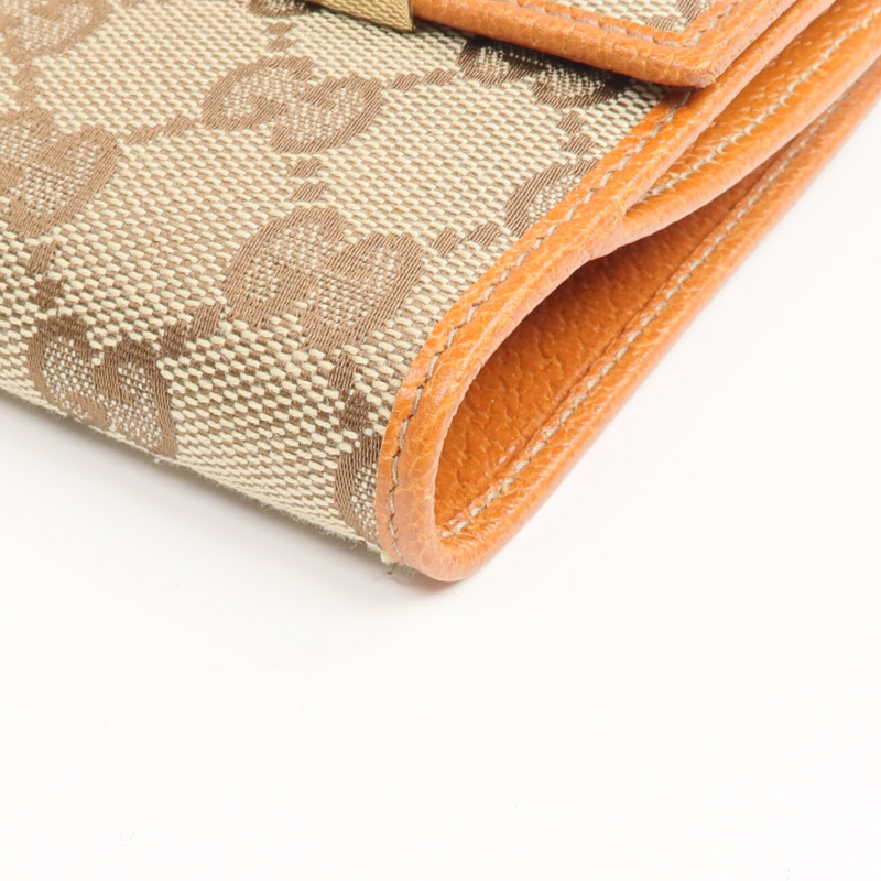 GUCCI 帆布/皮革Wallet金扣錢包-9