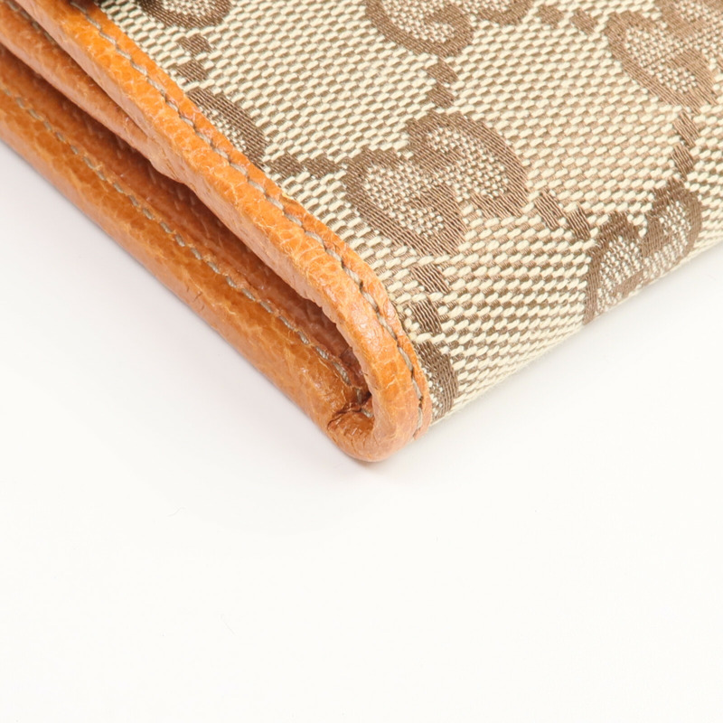 GUCCI 帆布/皮革Wallet金扣錢包-10