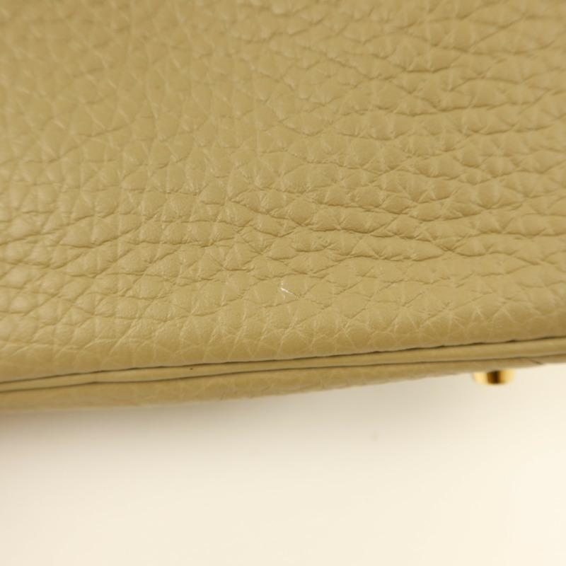 HERMES Clemence皮革Mini Lindy金扣手挽肩背兩用袋Beige Marfa-15