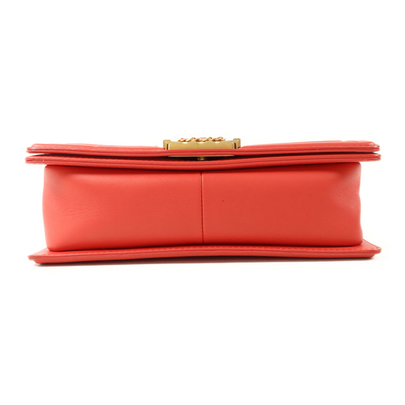 CHANEL 羊皮皮革Boy 25金扣鏈帶肩背袋-3