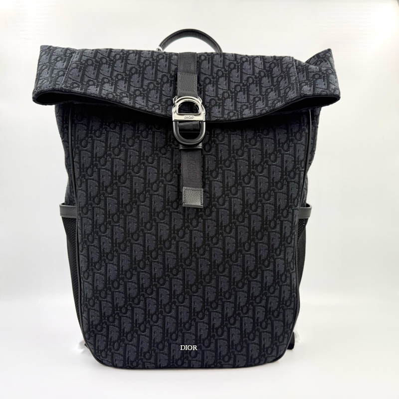 Dior8全新✨黑緹花捲蓋後背包1ESBA216YKY03EU-2
