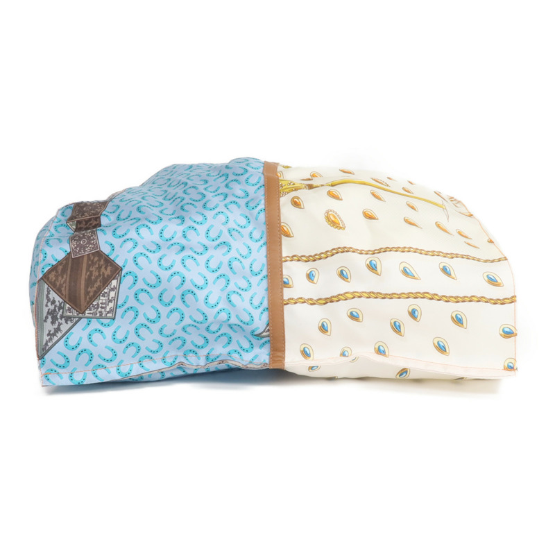 HERMES 絲質/Swift皮革Petit H Shopping Bag銀扣購物袋-3