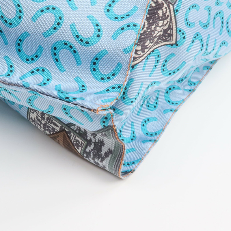 HERMES 絲質/Swift皮革Petit H Shopping Bag銀扣購物袋-7