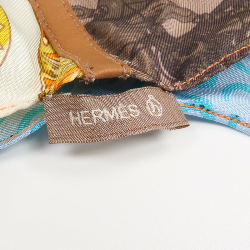 HERMES 絲質/Swift皮革Petit H Shopping Bag銀扣購物袋-10