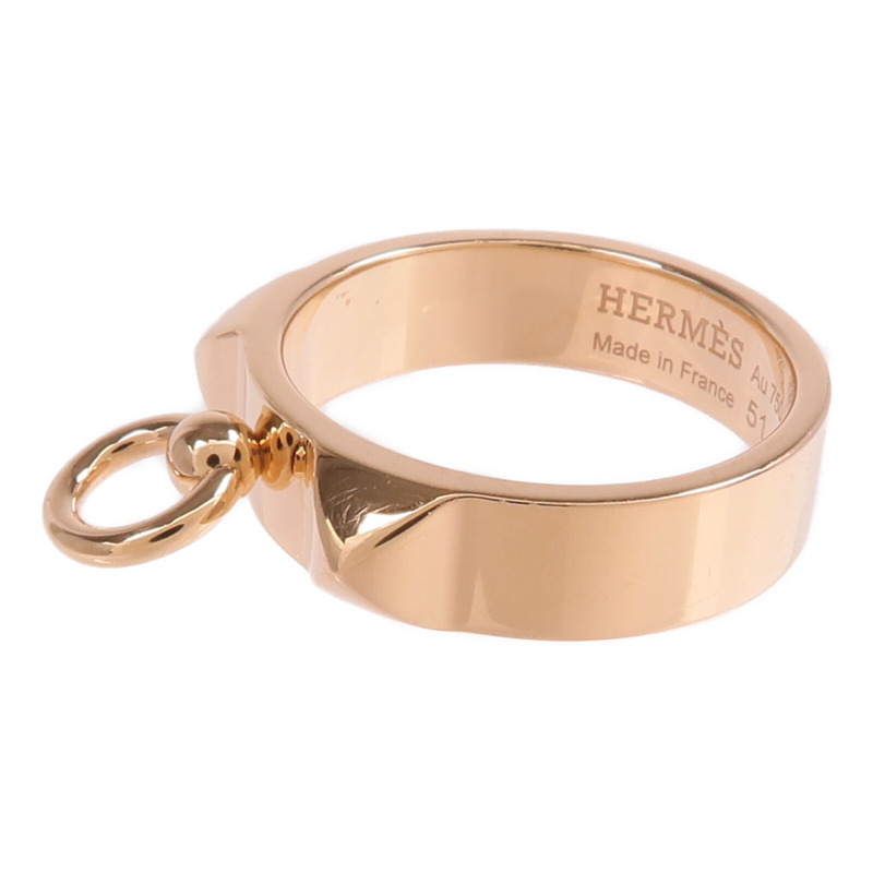 HERMES 18K玫瑰金Collier de chien Ring戒指US#5.75-2