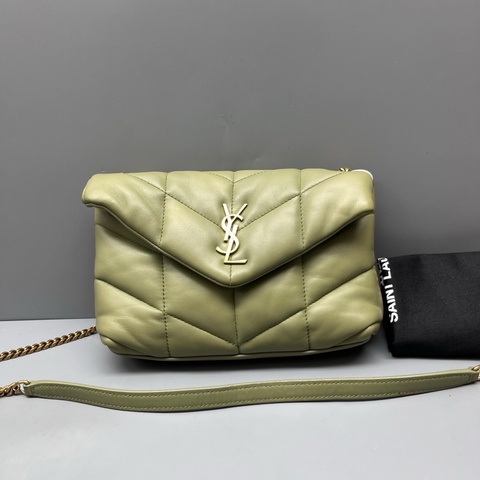 97新 YSL薄荷綠Puffer泡芙鏈條包