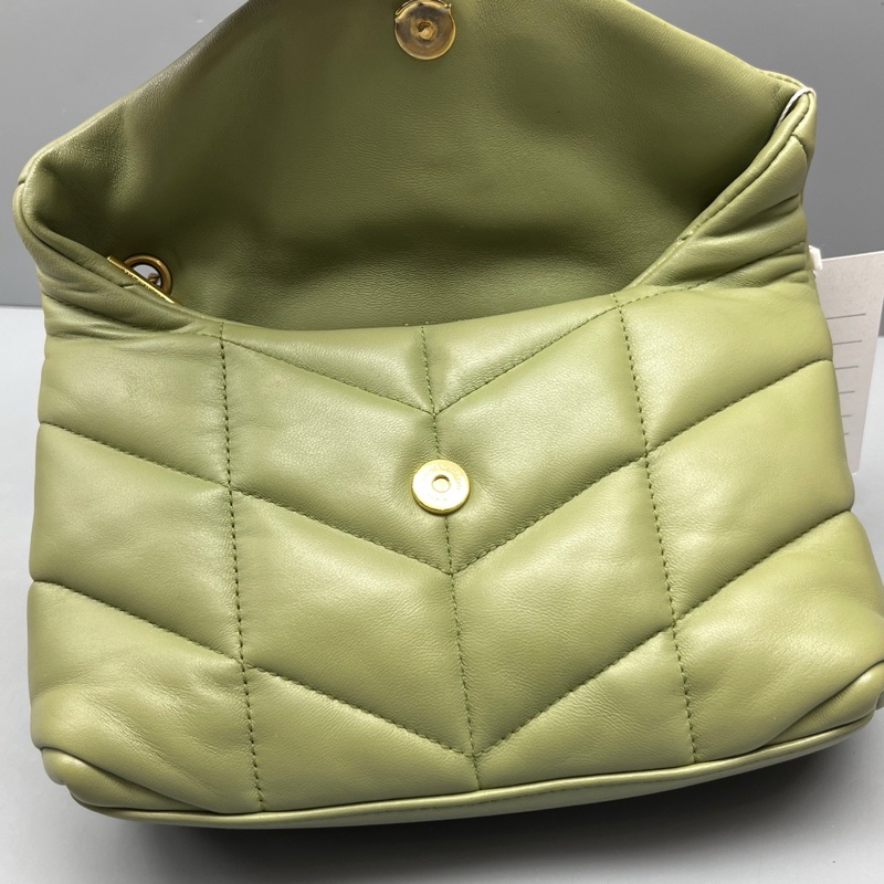 97新 YSL薄荷綠Puffer泡芙鏈條包-7