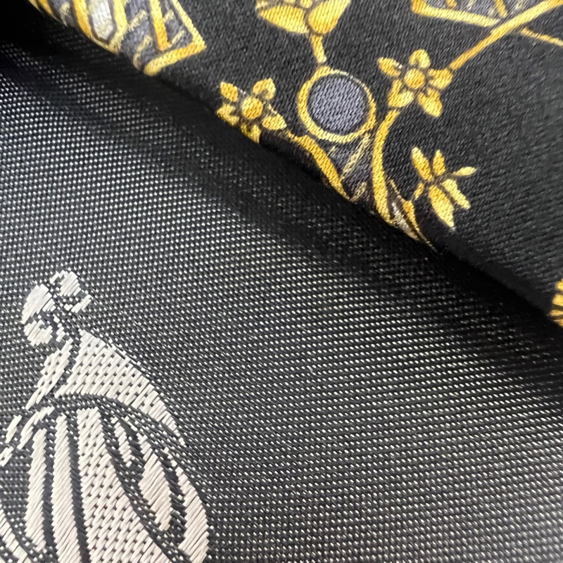 Lanvin 黑色復古風幾何圖案領帶 領結 絲綢（中古）-5