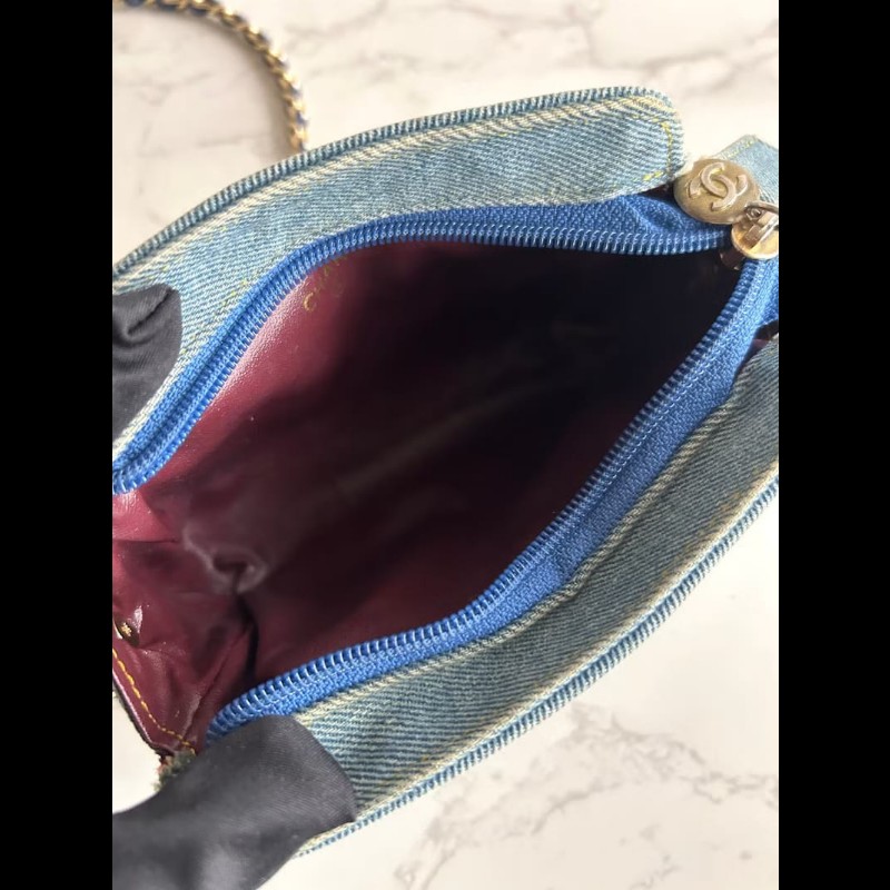 【LA LUNE】稀有中古包 Chanel牛仔藍明線小包 側背包 斜背包 單肩包 二手包-4