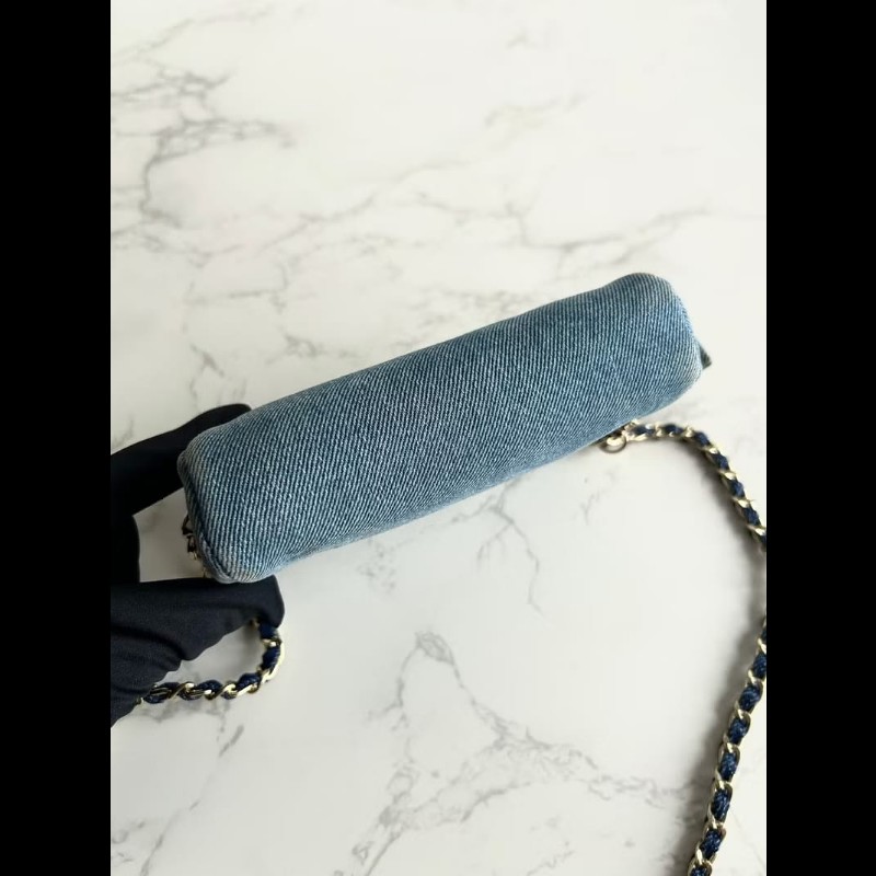 【LA LUNE】稀有中古包 Chanel牛仔藍明線小包 側背包 斜背包 單肩包 二手包-6