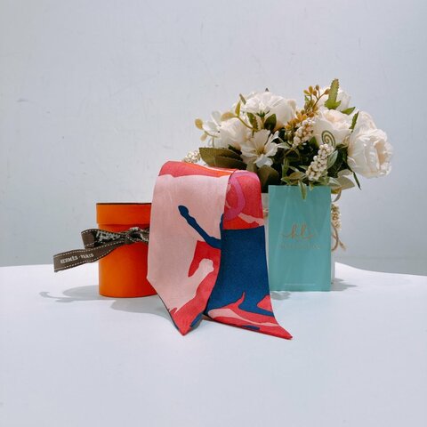 TW4769    Hermes 愛馬仕 絲巾 Horse Cheval Bandeau Scarf Pink