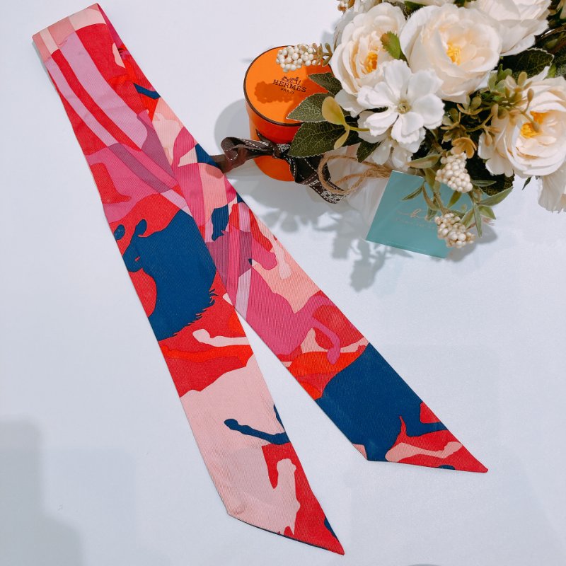 TW4769    Hermes 愛馬仕 絲巾 Horse Cheval Bandeau Scarf Pink-1