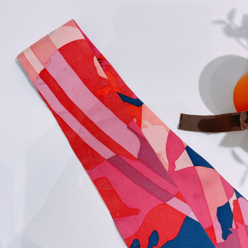 TW4769    Hermes 愛馬仕 絲巾 Horse Cheval Bandeau Scarf Pink-2
