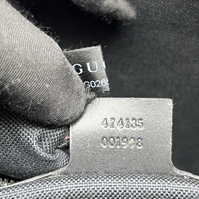 GUCCI 98新 黑花拼皮公文手提包 無肩帶  無附件-7