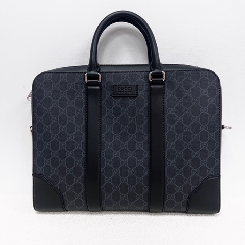 97新Gucci古馳黑色老花公文包 黑標035