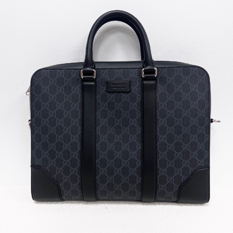 97新Gucci古馳黑色老花公文包 黑標035-0